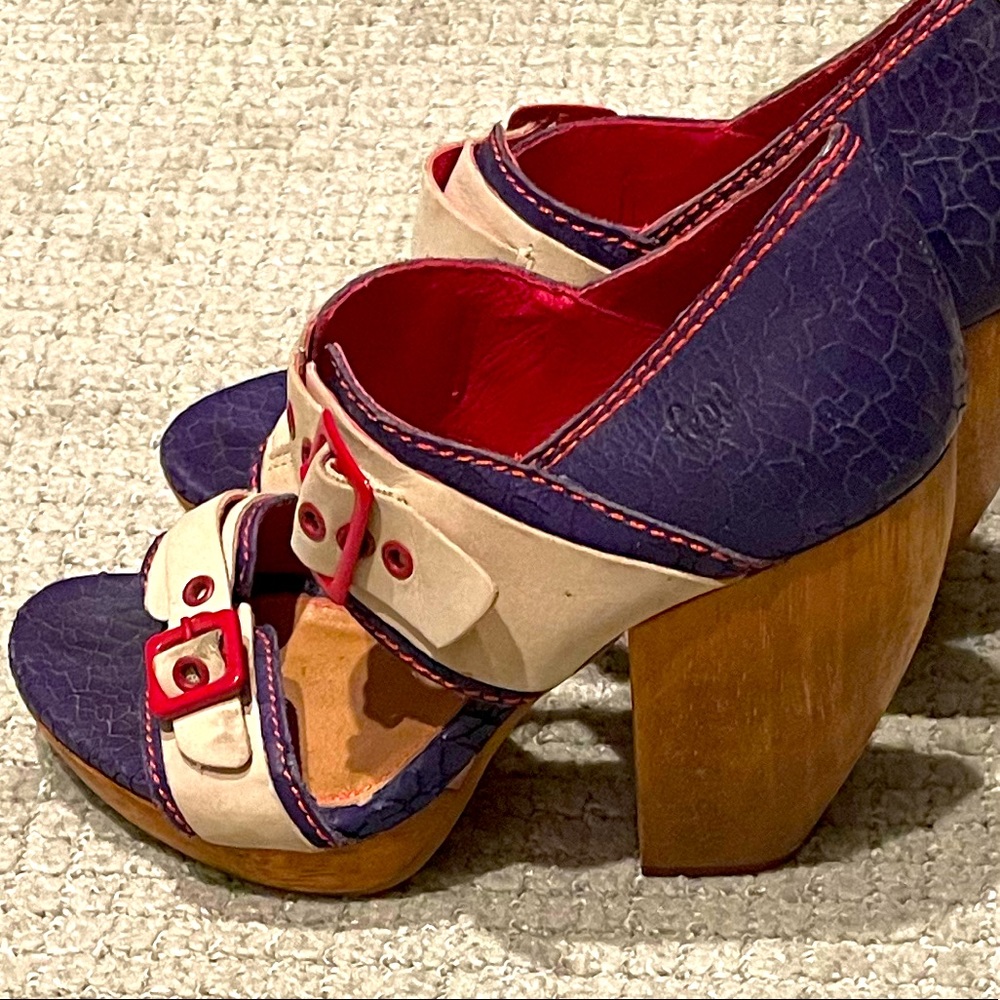 Feud wooden heel shoes